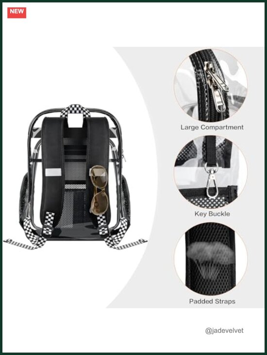 Clear Heavy Duty PVC Backpack with Laptop Compartment, School Work Travel main image 5